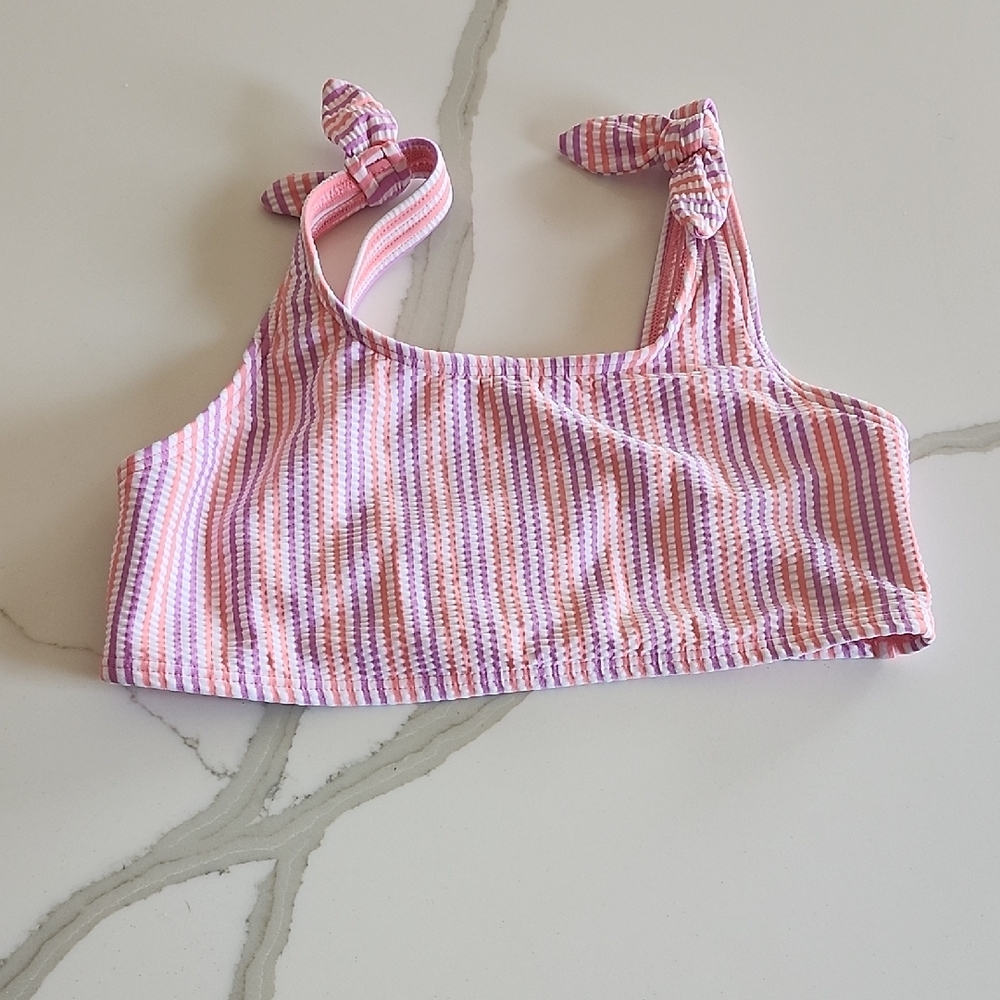 Cat & Jack Pink and White Striped Bikini Set